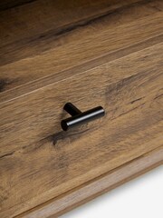 Dark Bronx Chevron Oak Effect Up to 55 inch TV Unit - Image 1 of 8