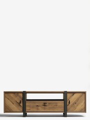 Dark Bronx Chevron Oak Effect Up to 55 inch TV Unit - Image 3 of 8