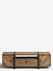 Dark Bronx Chevron Oak Effect Up to 55 inch TV Unit - Image 6 of 8