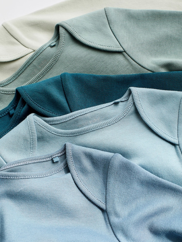 Modern Blue 5 Pack Baby Long Sleeve Bodysuits - Image 11 of 14