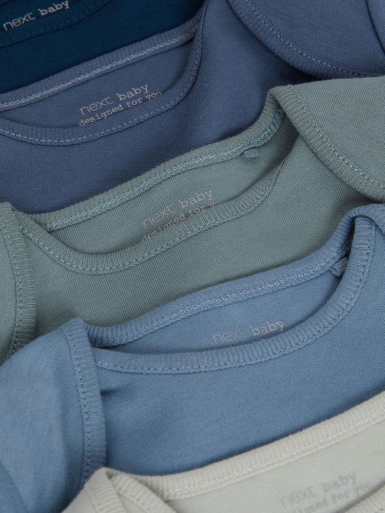 Modern Blue 5 Pack Baby Long Sleeve Bodysuits - Image 12 of 14
