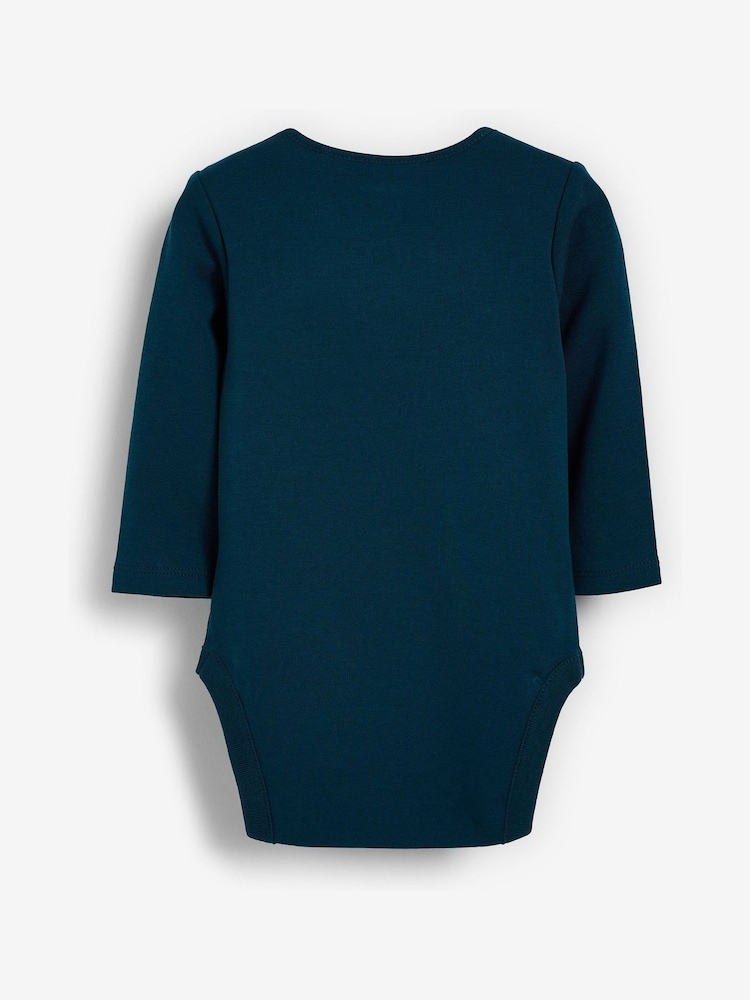 Modern Blue 5 Pack Baby Long Sleeve Bodysuits - Image 9 of 14