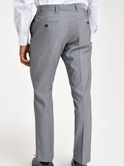 Light Grey Slim Fit Stretch Smart Trousers - Image 2 of 6