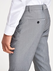 Light Grey Slim Fit Stretch Smart Trousers - Image 4 of 6