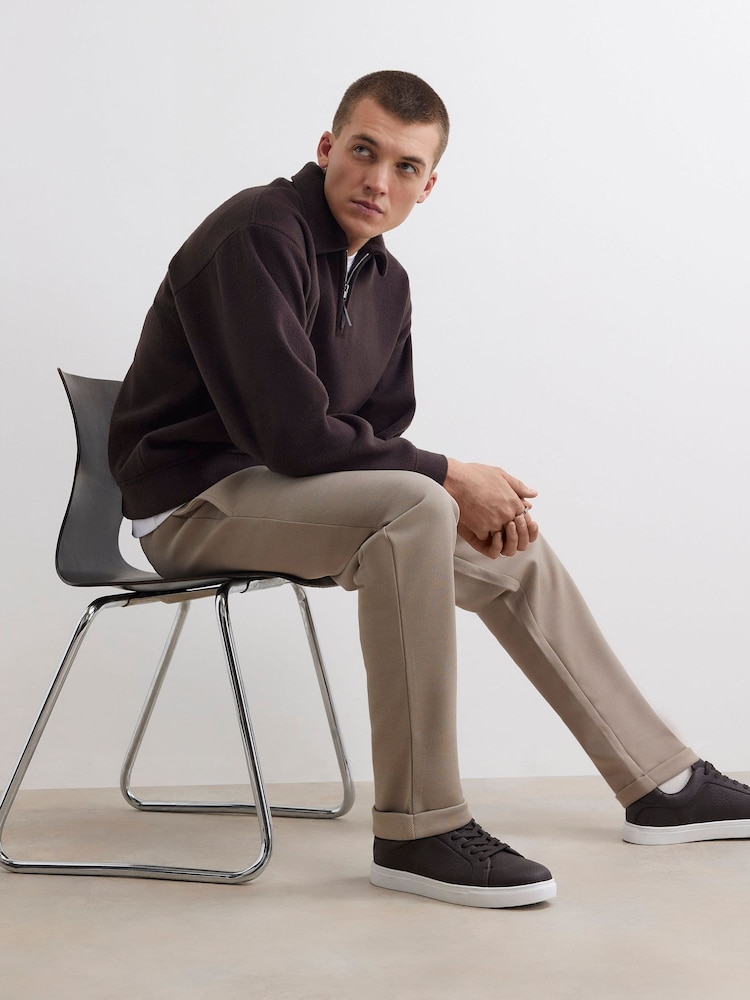 River Island Natural Slim Fit Pique Joggers - Image 2 of 4 River Island Natural Slim Fit Pique Joggers - Image 2 of 4