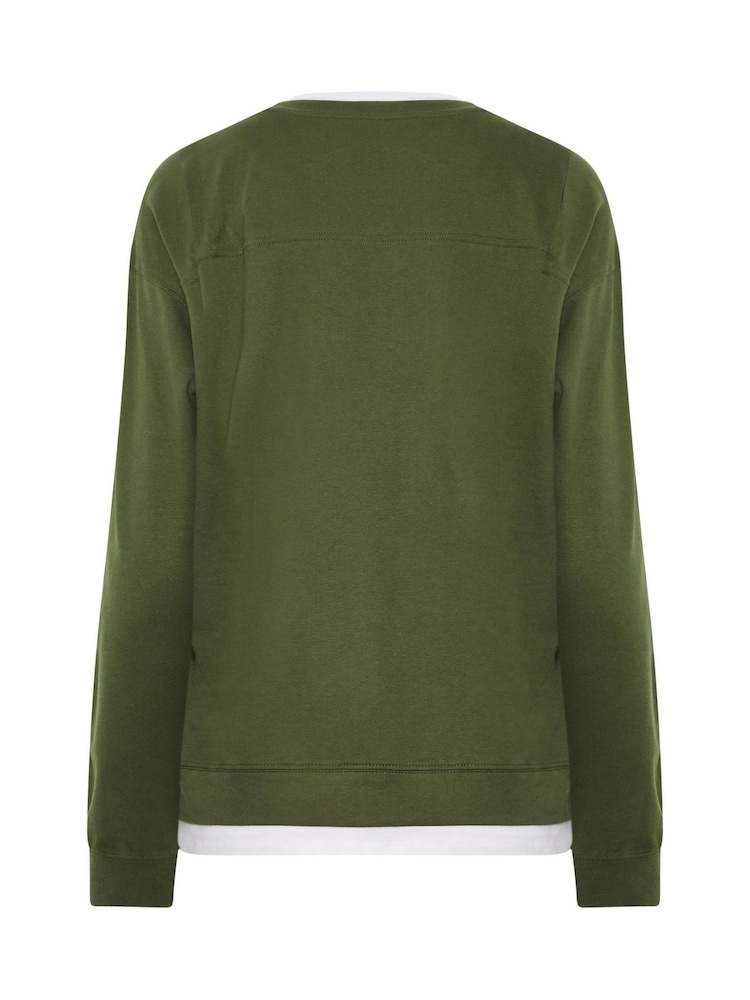 Long Tall Sally Green Cotton Layered Top - Image 6 of 6 Long Tall Sally Green Cotton Layered Top - Image 6 of 6
