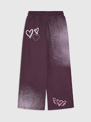River Island Purple Premium Graffiti Wide Joggers - Image 2 of 4
