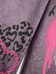 River Island Purple Premium Graffiti Wide Joggers - Image 4 of 4
