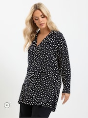 Yours Curve Black Jersey Shirt - Image 1 of 6