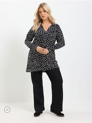 Yours Curve Black Jersey Shirt - Image 2 of 6