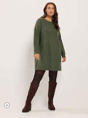 Yours Curve Green Jumper Dress - Image 2 of 6