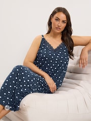 Yours Curve Blue Heart Soft Touch Chemise Nightdress - Image 4 of 6