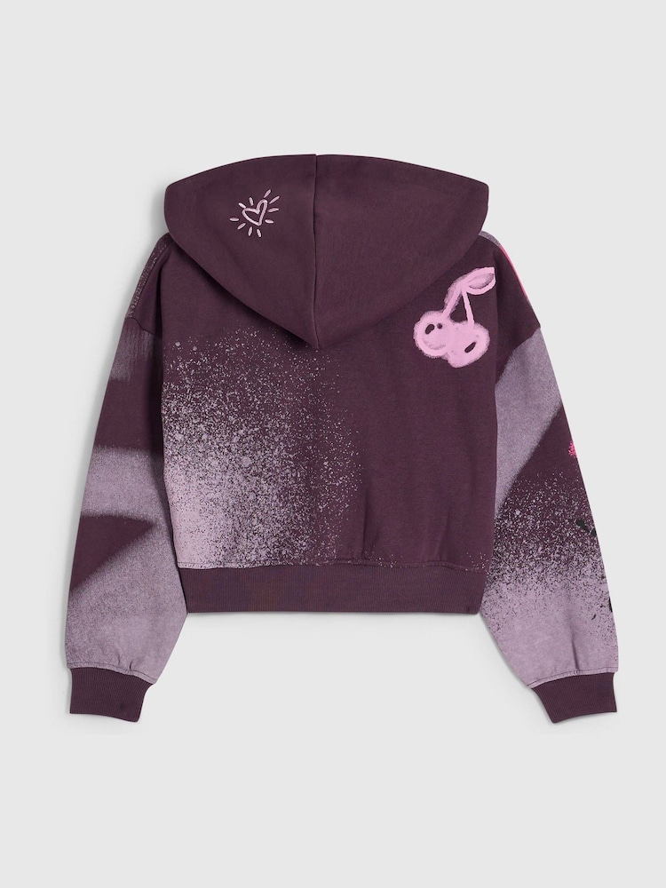 River Island Purple Graffiti Zip Through Sweater - Image 2 of 4 River Island Purple Graffiti Zip Through Sweater - Image 2 of 4
