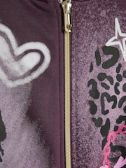 River Island Purple Graffiti Zip Through Sweater - Image 3 of 4