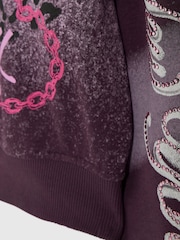 River Island Purple Graffiti Zip Through Sweater - Image 4 of 4