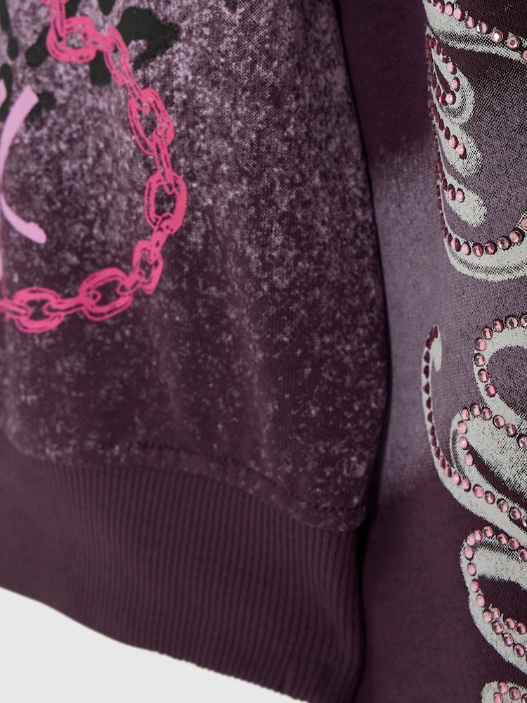 River Island Purple Graffiti Zip Through Sweater - Image 4 of 4 River Island Purple Graffiti Zip Through Sweater - Image 4 of 4