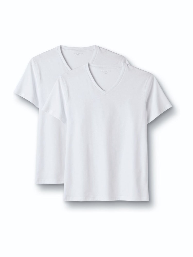 Charles Tyrwhitt White V-neck Cotton T-Shirt 2 Pack - Image 1 of 6 Charles Tyrwhitt White V-neck Cotton T-Shirt 2 Pack - Image 1 of 6