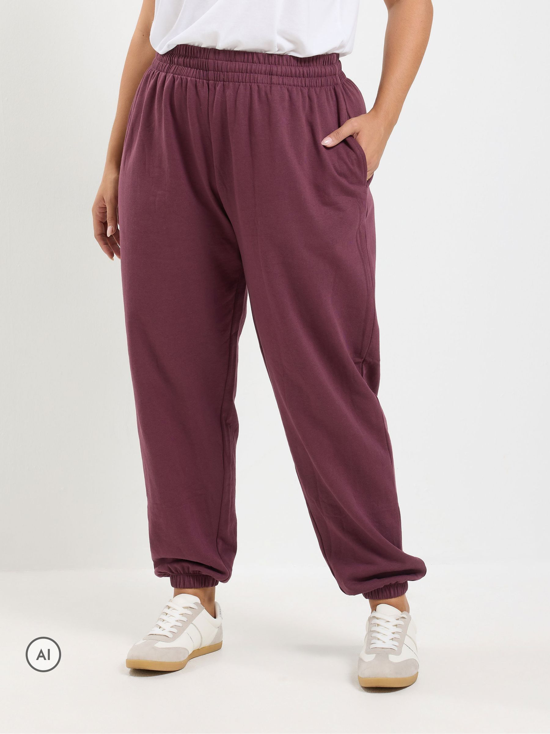 Yours Women's Red Curve Cuffed Drawstring Joggers - Image 7