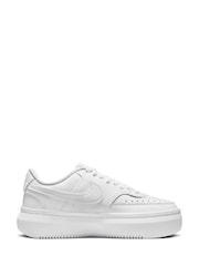 Nike White Court Vision Alta Platform Trainers - Image 1 of 8