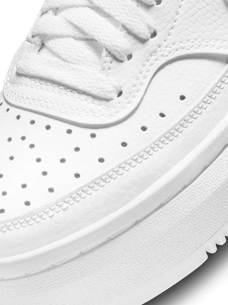Nike White Court Vision Alta Platform Trainers - Image 8 of 8