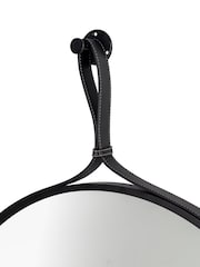 Croydex Black Mirror with Leather Effect Hanging Strap - Image 3 of 4