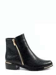 Lunar Brise Faux Leather Black Ankle Boots - Image 1 of 8