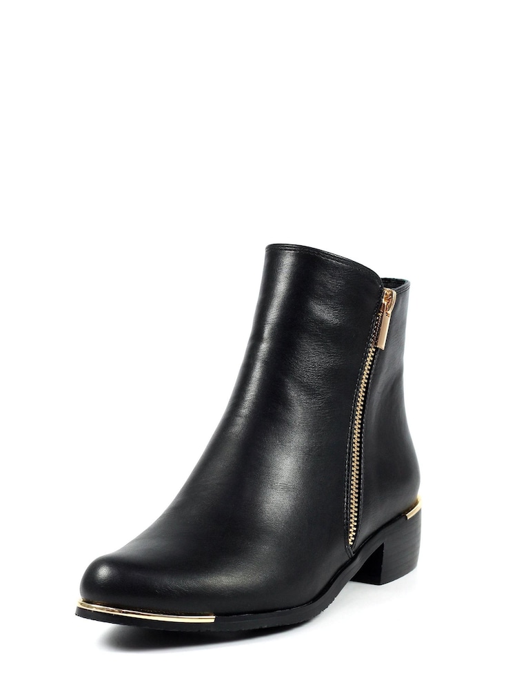 Lunar Brise Faux Leather Black Ankle Boots - Image 2 of 8
