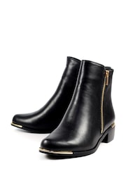 Lunar Brise Faux Leather Black Ankle Boots - Image 3 of 8