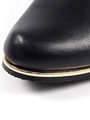 Lunar Brise Faux Leather Black Ankle Boots - Image 8 of 8