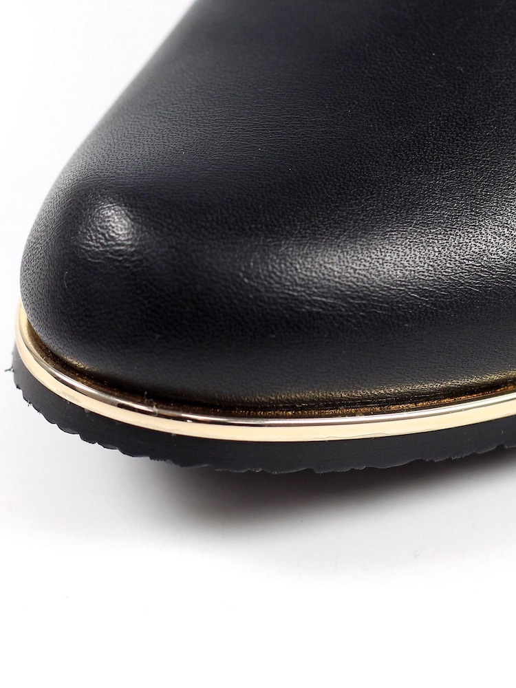 Lunar Brise Faux Leather Black Ankle Boots - Image 8 of 8