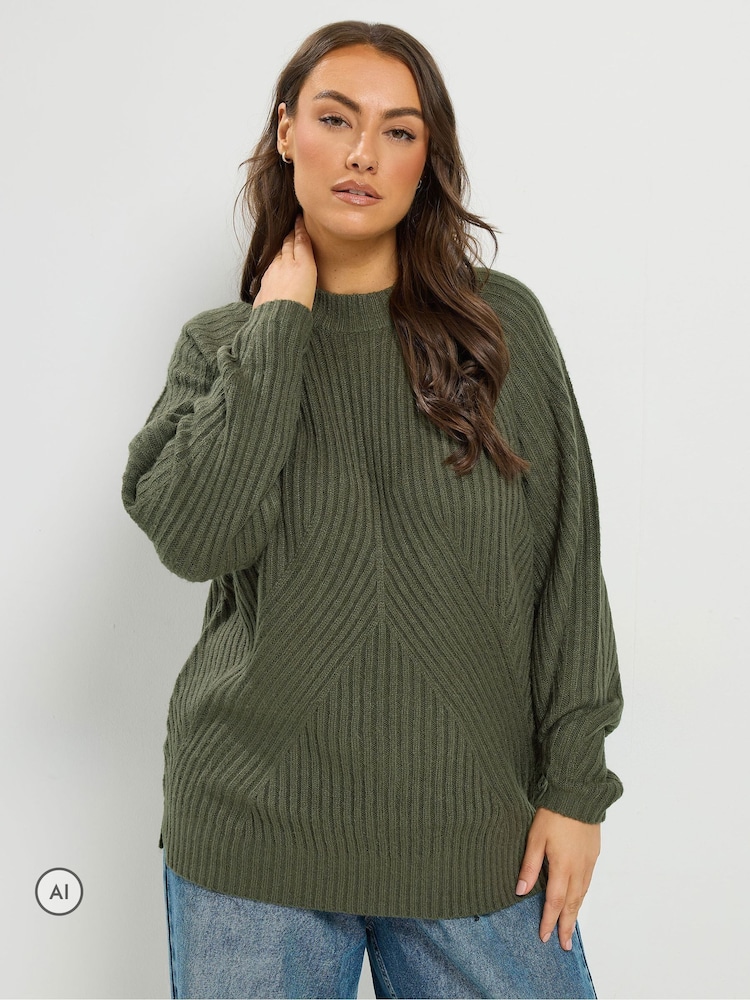 Yours Curve Green Country Calling Jumper - Image 1 of 6 Yours Curve Green Country Calling Jumper - Image 1 of 6