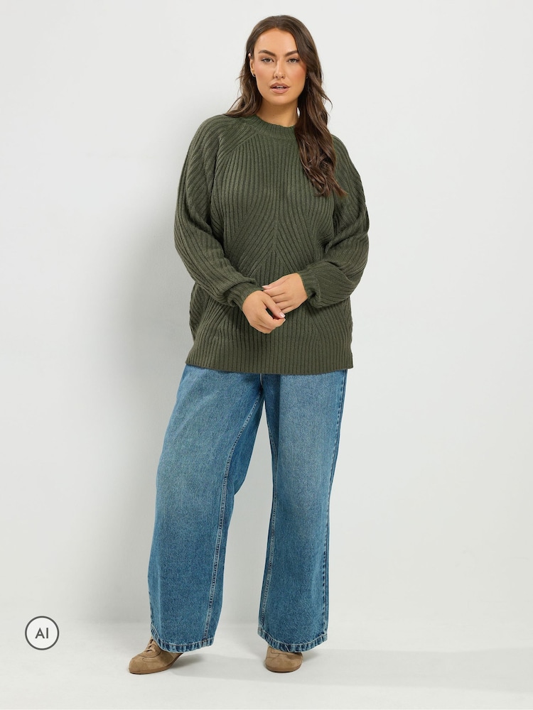 Yours Curve Green Country Calling Jumper - Image 2 of 6 Yours Curve Green Country Calling Jumper - Image 2 of 6