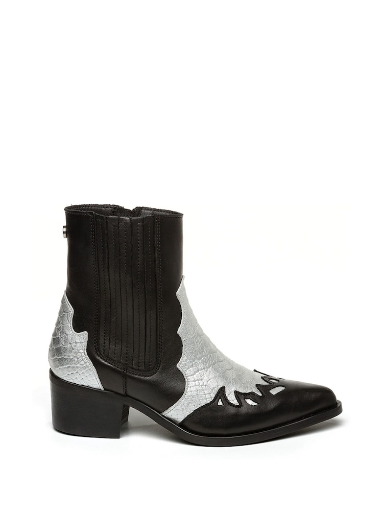 Steve Madden Selena Western Ankle Black Boots - Image 1 of 5