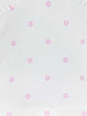 Boux Avenue White Daisy Ribbed Short Pyjama Set - Image 5 of 5