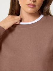 Long Tall Sally Brown Cotton Layered Top - Image 4 of 6