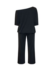 Yours Curve Black Co-ord Slash Neck T-Shirt And Trousers Set - Image 6 of 6