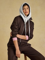 Joules Knitted Grey & Pink Drawstring Hood - Image 1 of 4