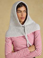Joules Knitted Grey & Pink Drawstring Hood - Image 2 of 4