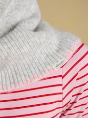 Joules Knitted Grey & Pink Drawstring Hood - Image 3 of 4