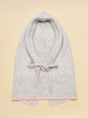 Joules Knitted Grey & Pink Drawstring Hood - Image 4 of 4