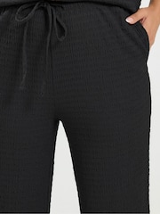 Yours Curve Black Co-ord Textured Drawstring Trousers - Image 4 of 6