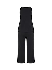 Yours Curve Black Co-ord Textured Drawstring Trousers - Image 6 of 6