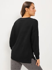 Yours Curve Black Knitted V-Neckline Jumper - Image 3 of 4
