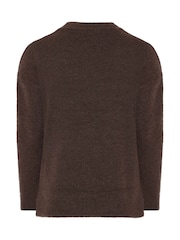 Yours Curve Brown Crew Neck Soft Touch Jumper - Image 6 of 6