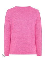 Yours Curve Pink Knitted V-Neckline Jumper - Image 7 of 7
