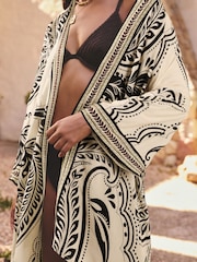 Multi Paisley Print Long Line Kimono - Image 2 of 4