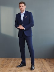 Bright Blue Tailored Signature TG Di Fabio Wool Rich Puppytooth Suit Jacket - Image 2 of 12