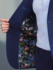 Bright Blue Tailored Signature TG Di Fabio Wool Rich Puppytooth Suit Jacket - Image 5 of 12