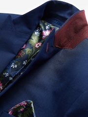 Bright Blue Tailored Signature TG Di Fabio Wool Rich Puppytooth Suit Jacket - Image 8 of 12