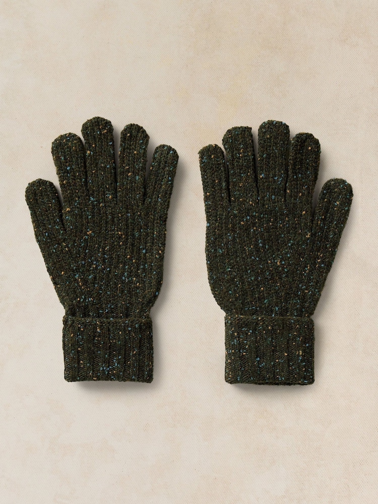 White Stuff Green Nep Rib Gloves - Image 2 of 3